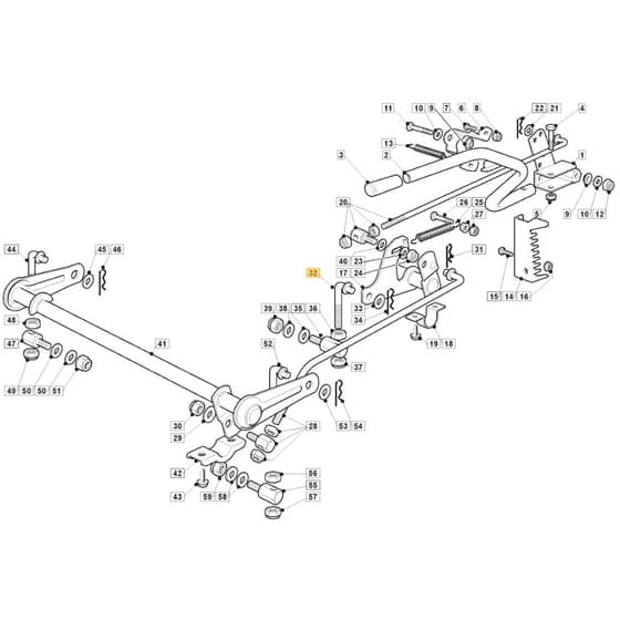 1436M - 2011-2013 - 2T0320483/M10 - Mountfield Ride On Mower Cutting plate lifting Diagram
