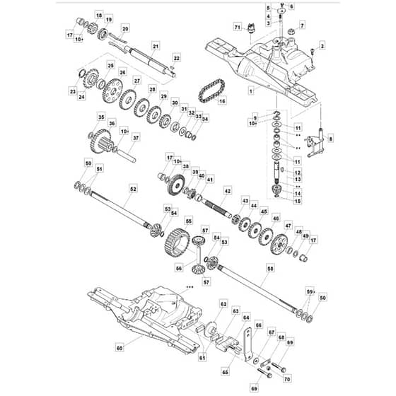 1436M - 2011-2013 - 2T0320483/M10 - Mountfield Ride On Mower Transmission Diagram