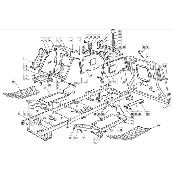 1436M - 2009 - 2T2242483/UM9 - Mountfield Ride On Mower Chassis Diagram