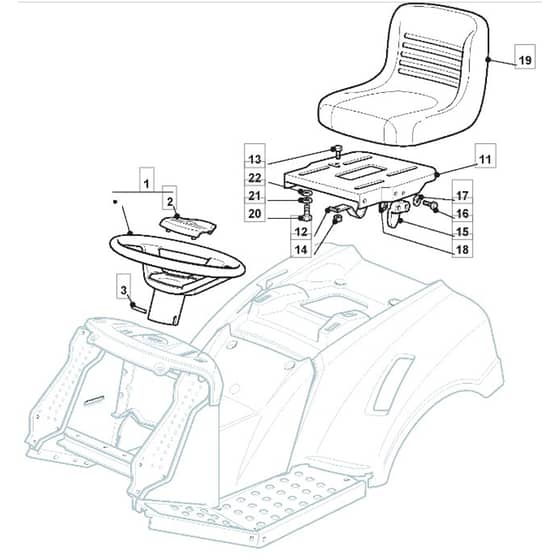 1436M - 2009 - 2T2242483/UM9 - Mountfield Ride On Mower Seat Diagram