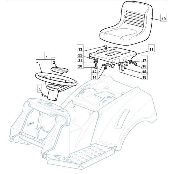 1436M - 2009 - 2T2244483/UM9 - Mountfield Ride On Mower Seat Diagram
