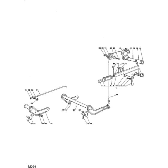 1438M - 2002 - 13-2656-12 - Mountfield Ride On Mower Deck Lifting Diagram