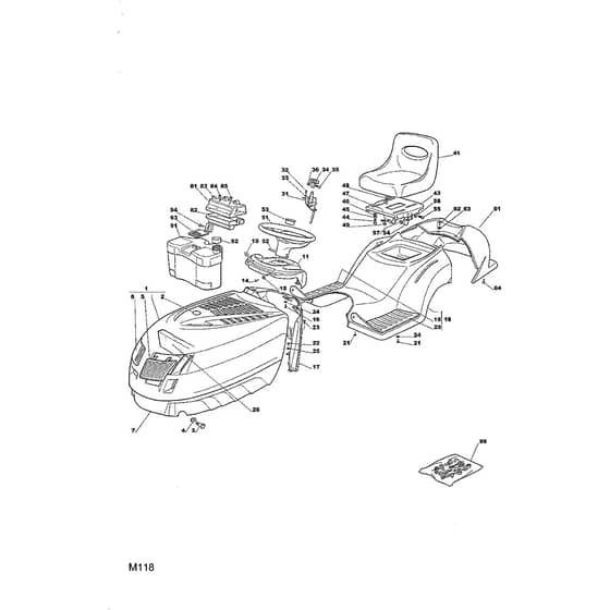 1438M - 2003 - 13-2656-13 - Mountfield Ride On Mower Body Diagram