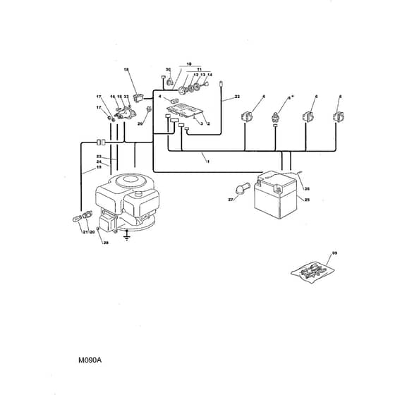 1438M - 2003 - 13-2656-13 - Mountfield Ride On Mower Electric Equipment Diagram