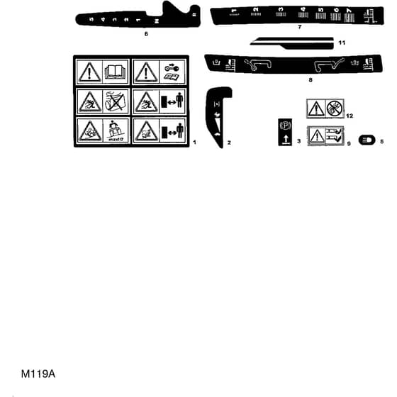 1438M - 2006 - 13-2673-11 - Mountfield Ride On Mower Labels Diagram