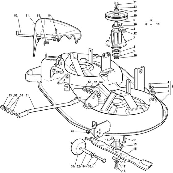 1438M - 2007 - 299952383/MO6 - Mountfield Ride On Mower Cutting Plate Diagram