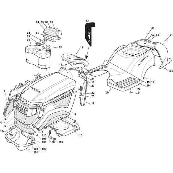 1438M - 2007 - 299952383/MOE - Mountfield Ride On Mower Body Diagram
