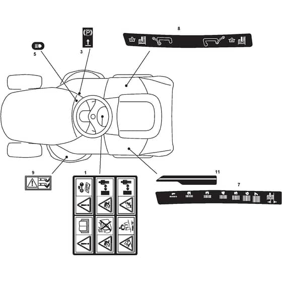 1438M SD - 2005 - 13-2656-15 - Mountfield Ride On Mower Labels Diagram