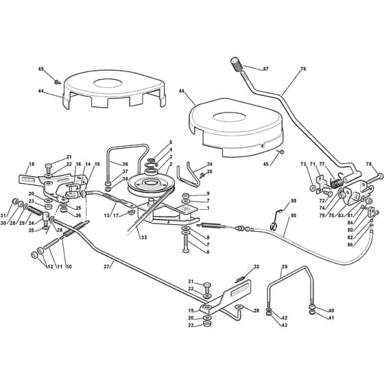 1438M SD - 2002-2005 - 299952333/MOE - Mountfield Ride On Mower Engagement Diagram