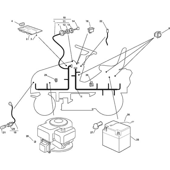 1438M SD - 2002-2005 - 299952333/MOU - Mountfield Ride On Mower Electric Equipment Diagram