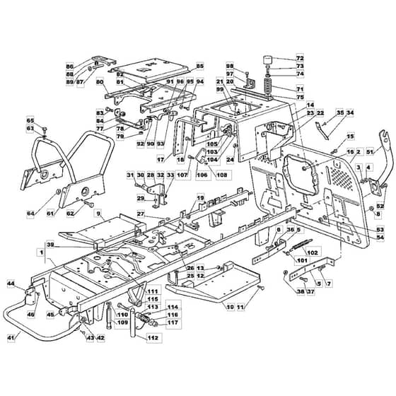 1440H - 2003 - 13-2660-13 - Mountfield Ride On Mower Chassis Diagram