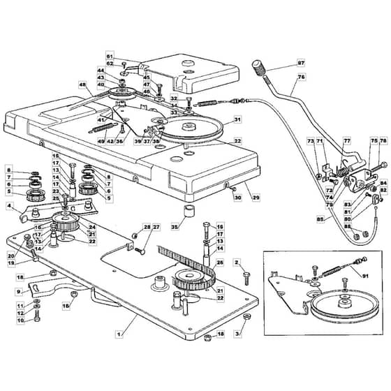 1440H - 2003 - 13-2660-13 - Mountfield Ride On Mower Deck Engagement Diagram