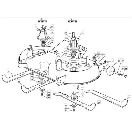 1440H - 2005 - 13-2660-15 - Mountfield Ride On Mower 102cm Deck Diagram