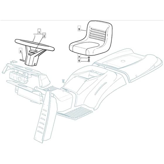 1440H - 2005 - 13-2660-15 - Mountfield Ride On Mower Seat Diagram