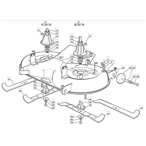 1440H - 2007 - 13-2675-11 - Mountfield Ride On Mower 102cm Deck Diagram