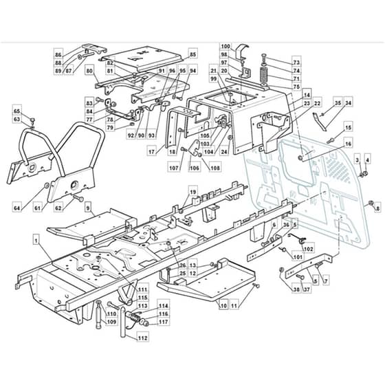 1440H - 2007 - 13-2675-11 - Mountfield Ride On Mower Frame Diagram