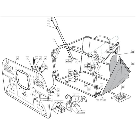 1440H - 2007 - 13-2675-11 - Mountfield Ride On Mower Grasscatcher Diagram