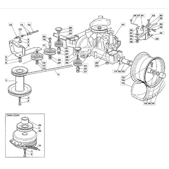 1440H - 2006 - 13-2684-11 - Mountfield Ride On Mower Transmission Diagram