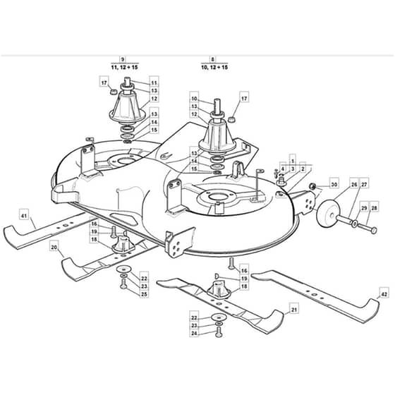 1440H - 2004-2005 - 299931333/MOE - Mountfield Ride On Mower 102cm Deck Diagram