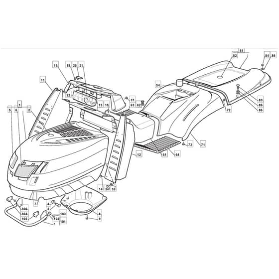 1440H - 2004-2005 - 299931333/MOE - Mountfield Ride On Mower Body Diagram
