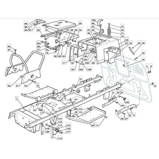 1440H - 2004-2005 - 299931333/MOE - Mountfield Ride On Mower Frame Diagram