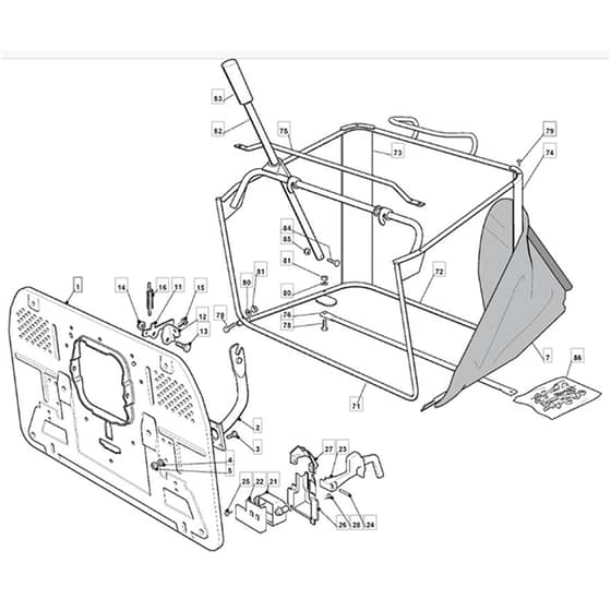 1440H - 2004-2005 - 299931333/MOE - Mountfield Ride On Mower Grasscatcher Diagram