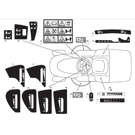 1440H - 2004-2005 - 299931333/MOE - Mountfield Ride On Mower Labels Diagram
