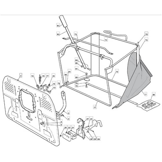 1440H - 2002-2005 - 299931333/MOU - Mountfield Ride On Mower Grasscatcher Diagram