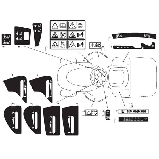 1440H - 2002-2005 - 299931333/MOU - Mountfield Ride On Mower Labels Diagram