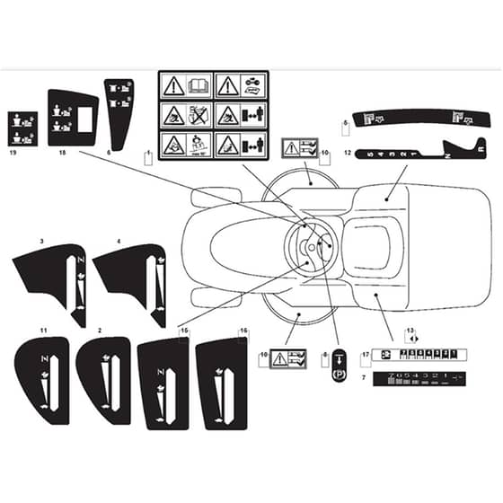 1440H - 2007 - 299931383/ME7 - Mountfield Ride On Mower Labels Diagram