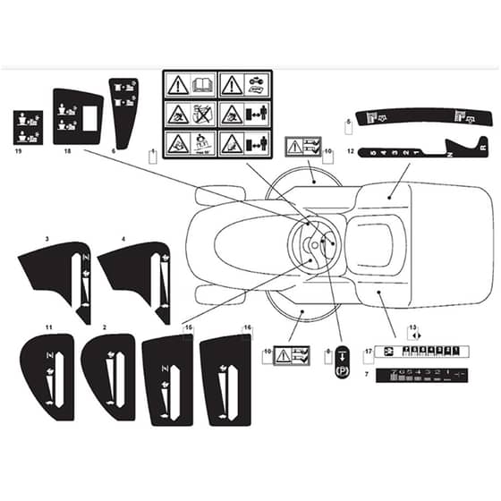 1440H - 2006 - 299931383/MO6 - Mountfield Ride On Mower Labels Diagram