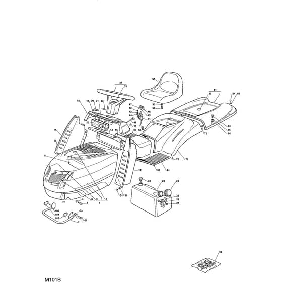 1440M - 2004 - 13-2653-14 - Mountfield Ride On Mower Body Diagram