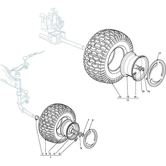 1440M - 2004 - 299911333/MOE - Mountfield Ride On Mower Wheels Diagram