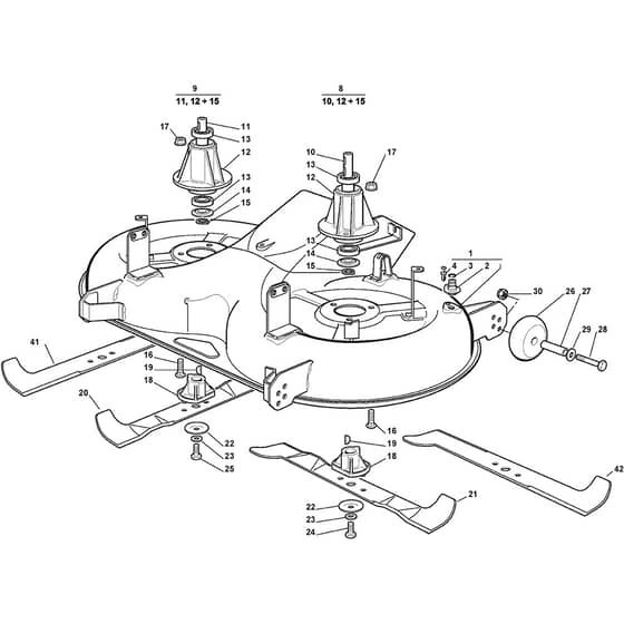 1440M - 2004-2005 - 299911333/MOU - Mountfield Ride On Mower 102cm Deck Diagram