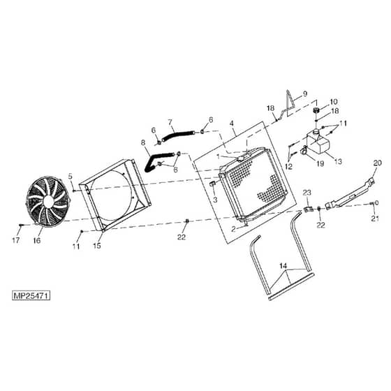 John Deere 1445 - PC10345 - Radiator ( - 020000) - ST452150