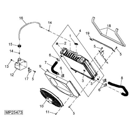 John Deere 1445 - PC10345 - Radiator (020001 - 040000) - ST452151