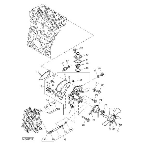 John Deere 1445 - PC10345 - Water Pump - ST452179