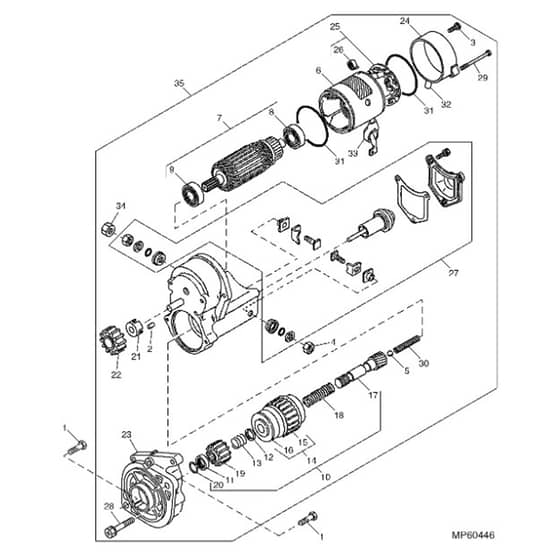 John Deere 1445 - PC10345 - Starter Motor - ST452211