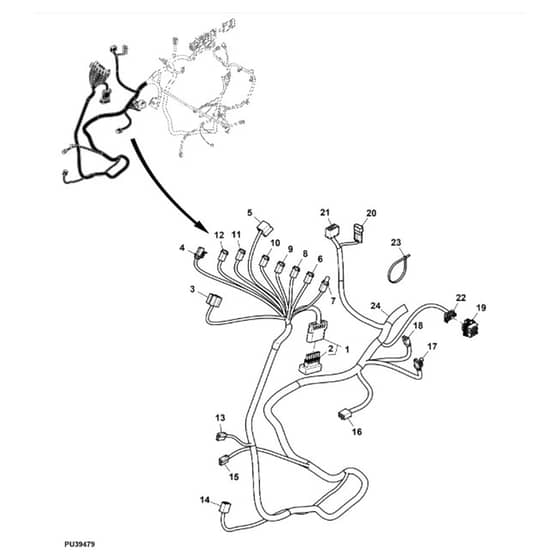 John Deere 1445 - PC10345 - Main Wiring (1/2) (040001 - ) - ST452219