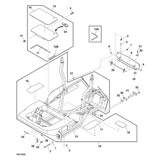 John Deere 1445 - PC10345 - Main Frame - ST452294