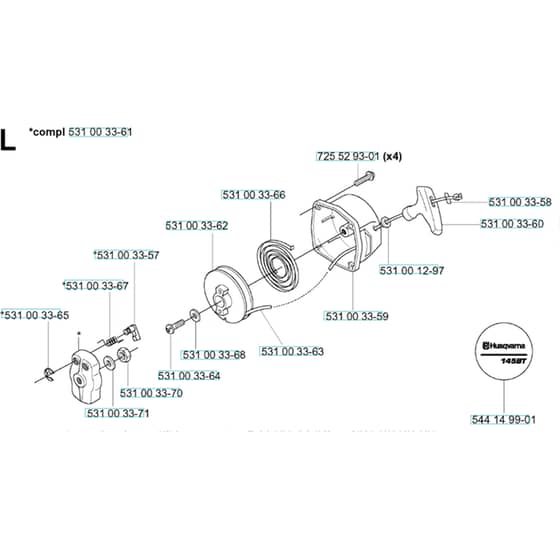 Husqvarna 145 BT - 20053300001-Current - US Starter