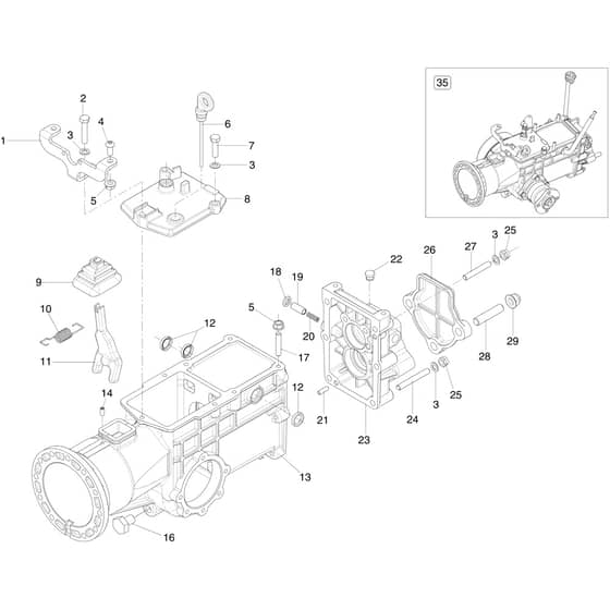 145 S - Bertolini Sickle Bar Mower Speed-change gear box Diagram