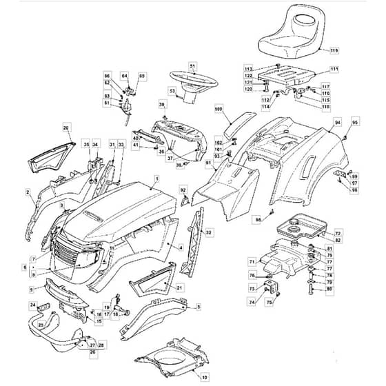 14H36H - 2007 - 13-2685-12 - Mountfield Ride On Mower Body Diagram