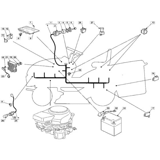 14H36H - 2007 - 13-2685-12 - Mountfield Ride On Mower Electrics Diagram