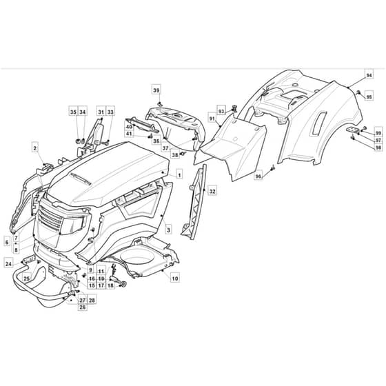 14H36H - 2007 - 299964483/MOF - Mountfield Ride On Mower Body Diagram