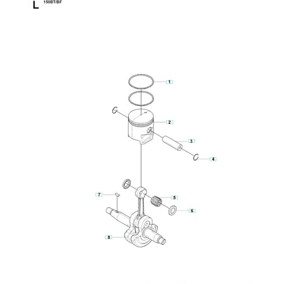Husqvarna 150 BF Piston & Crankshaft 2