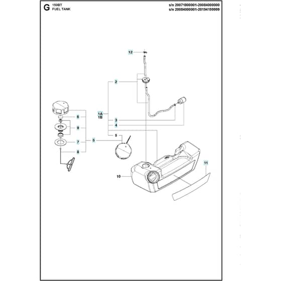 Husqvarna 150 BT 2007-2021 Fuel Tank 2
