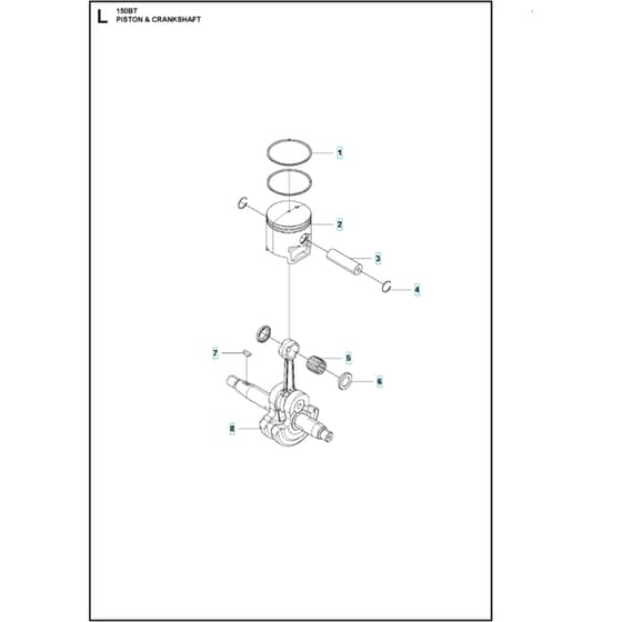 Husqvarna 150 BT 2007-2021 Piston & Crankshaft