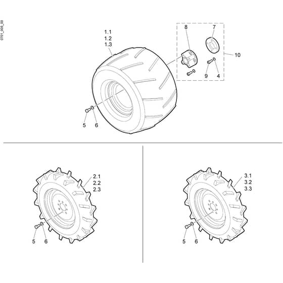 150 MS - Bertolini Sickle Bar Mower Wheel Diagram