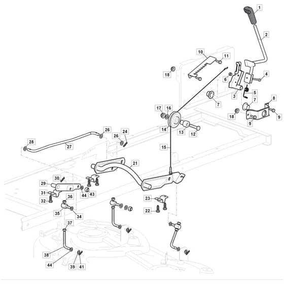 1530H - 2022-2023 - 2T2100483/M22 - Mountfield Ride On Mower Deck Lifting Diagram